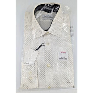 Mens Calvin Klein Slim Fit Long Sleeve Dress Shirt Licorice 15x32/33